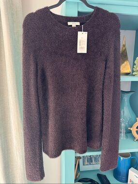 Vince Plush Fuzzy Crewneck Sweater in Brown XL NWT